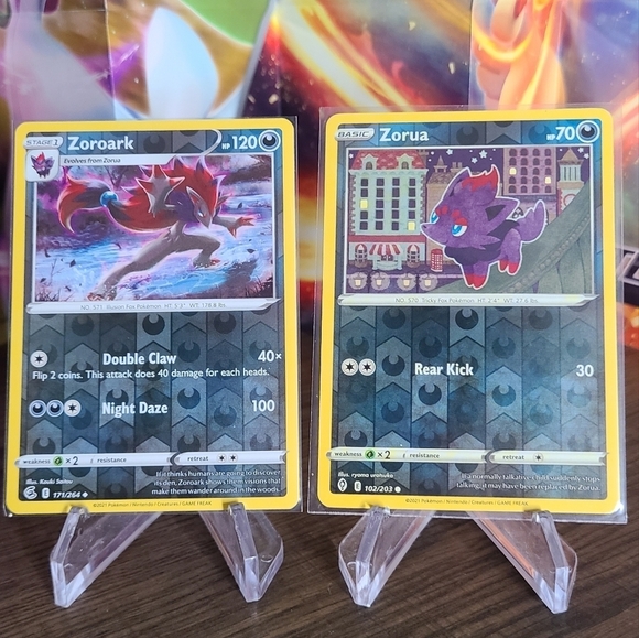 Zoroark 171/264 & Zorua 102/203 Pokemon TCG Reverse Holo - Picture 1 of 1